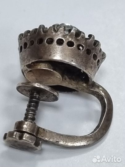 Клипса серебро 875 проба СССР молотобоец