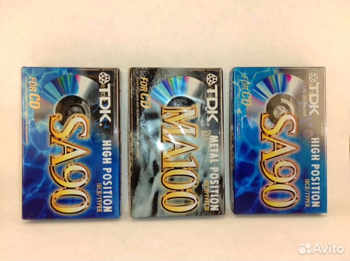 Аудиокассеты новые запечатанные Chrome, TDK, Sony