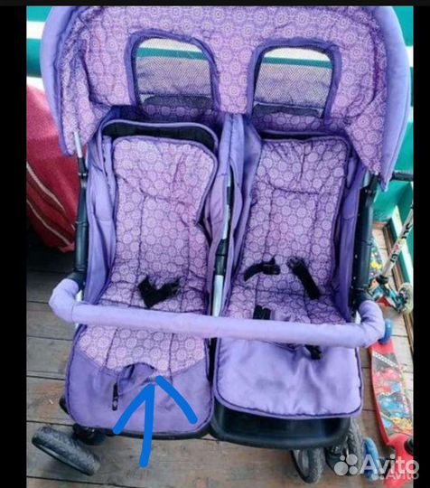 Прогулочная коляска для двойни бу