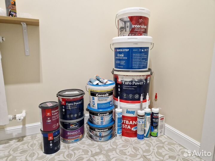 Остатки краски, шпаклевки, герметика, затирки и тд