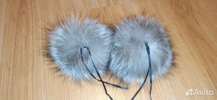 Мех помпоны лиса новые
