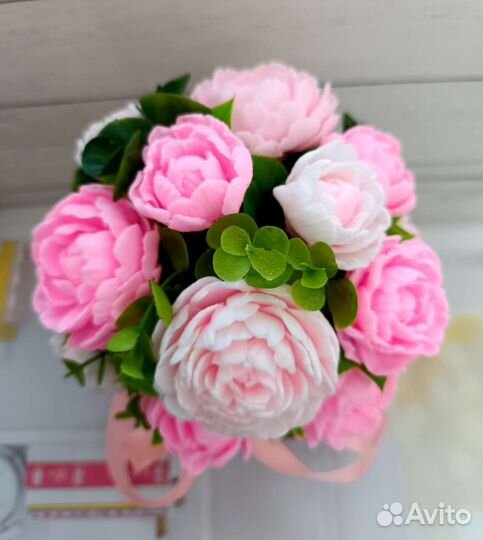 Букет из мыла пионы