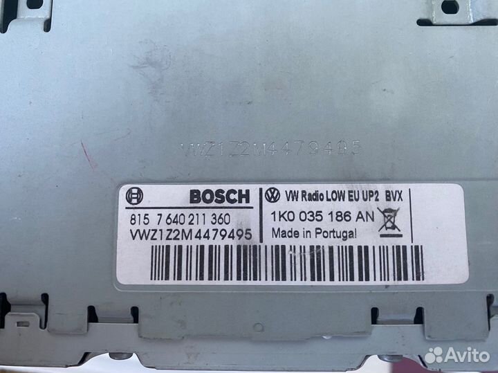 Штатная магнитола Vw radio low eu up2 bvx