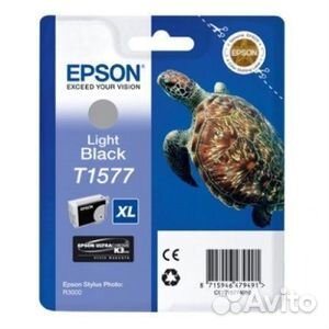 Картридж Epson T1577 Light Black серый C13T157740
