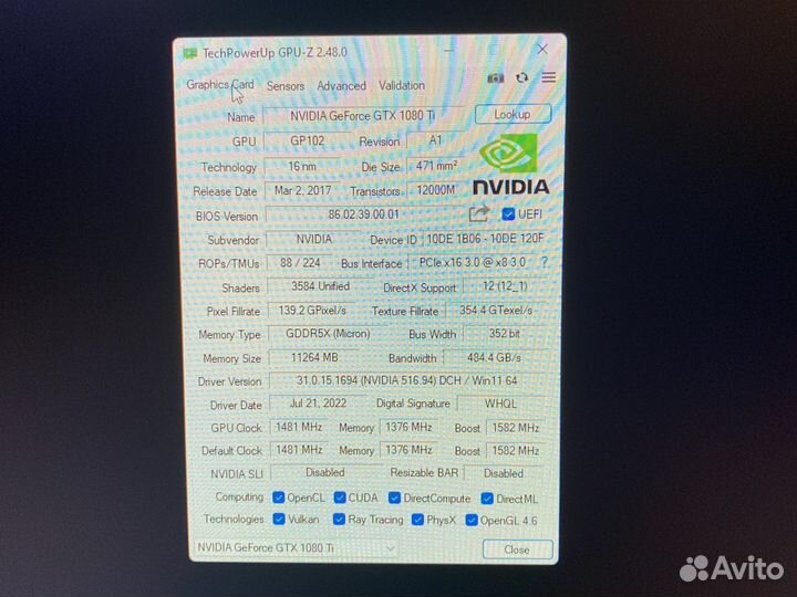 Видеокарта nvidia geforce gtx 1080ti fe