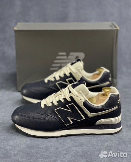 Кроссовки new balance 574 кожаные