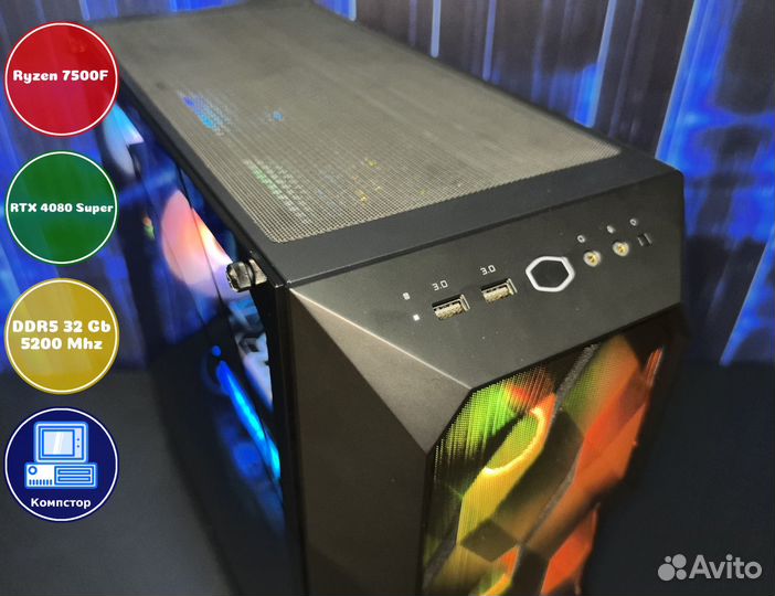 Игровой пк AMD7500F-RTX4080SUP-32DDR5-NQW63291-B650