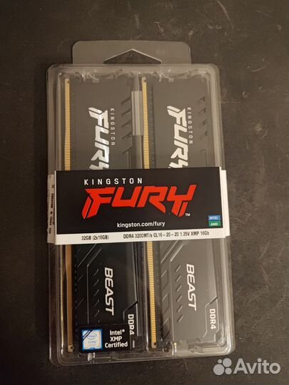 Kingston Fury Beast ddr4 32Гб 3200Мгц