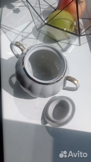 Сахарница Дулево золотая лента