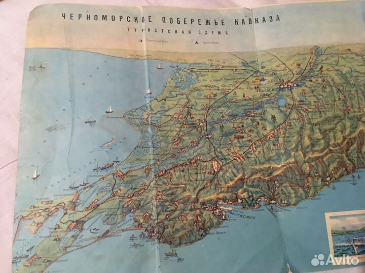 Ретро туристическая карта Кавказа