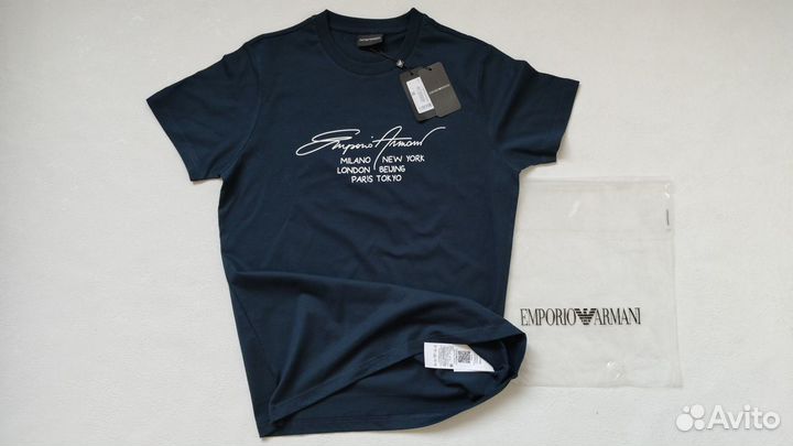 Emporio armani мужская футболка Темно-Синия