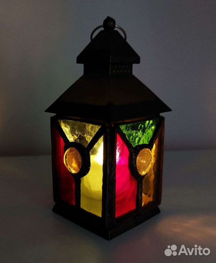 Витражный фонарик с кабошонами