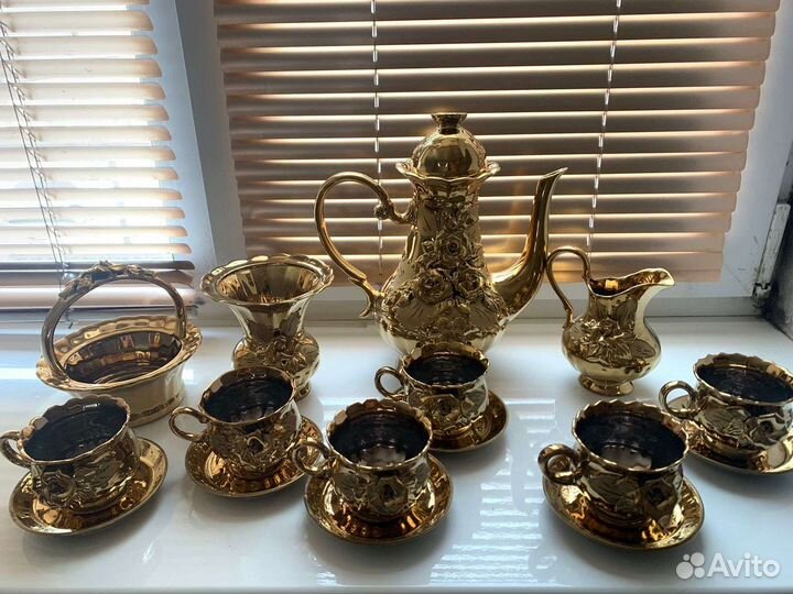 Чайный сервиз золотая роза