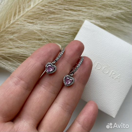 Серьги Pandora серебро 925 пробы