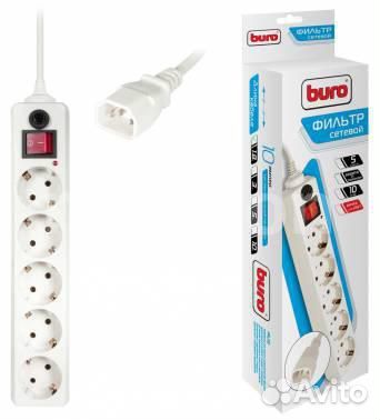 Сетевой фильтр Buro 500SH-1,8-UPS-W 1,8м 5 розеток