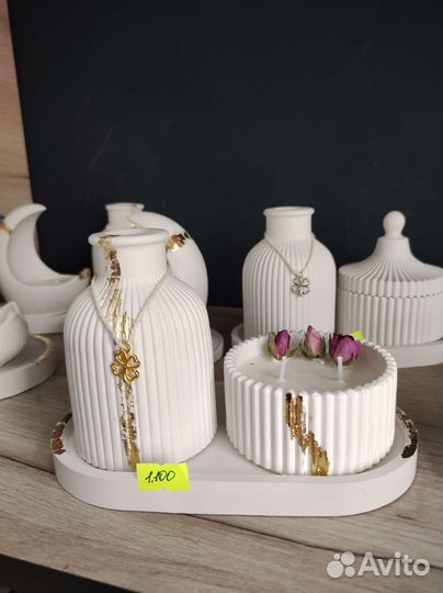 Гипсовые шкатулки свечи