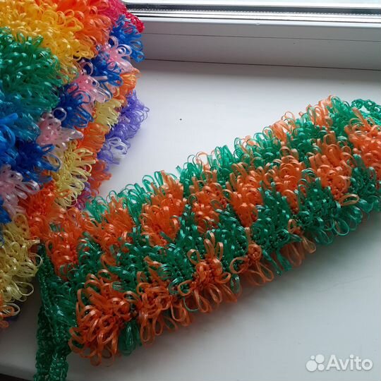 Мочалка ручной работы из полипропиленовой нити