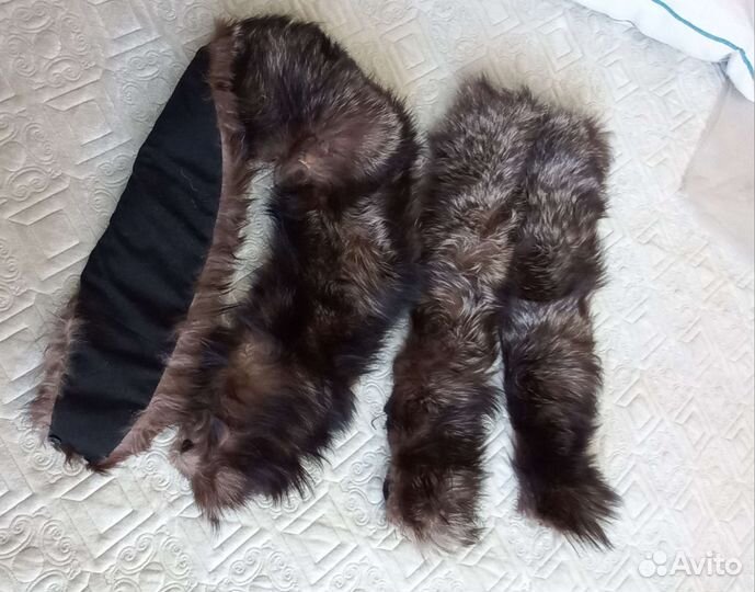 Меховой воротник чернобурка