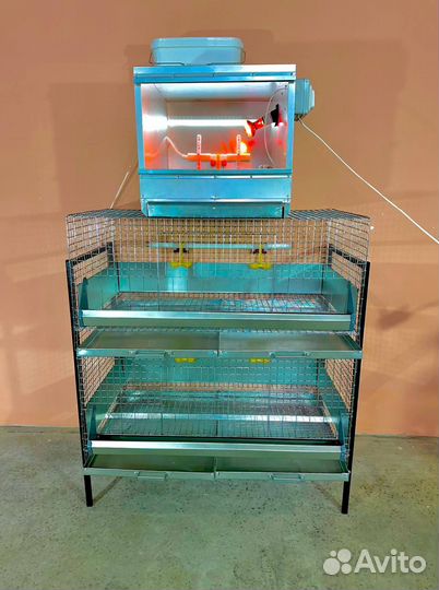 Клетка для бройлеров каркасная с брудером
