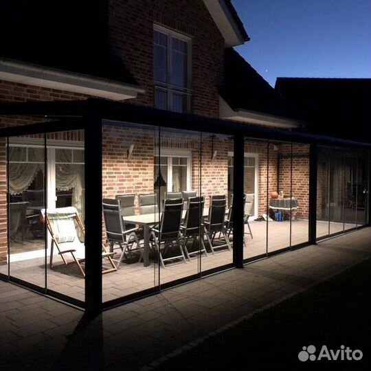 Безрамное остекление террасы, беседки, веранды