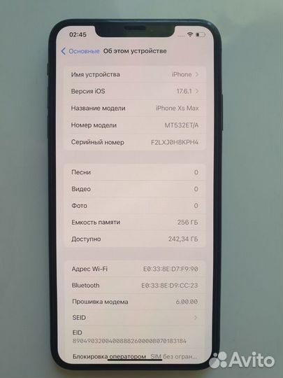 iPhone Xs Max, 256 ГБ