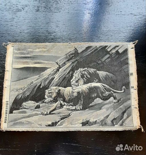 Антикварный шелковый китайский гобелен