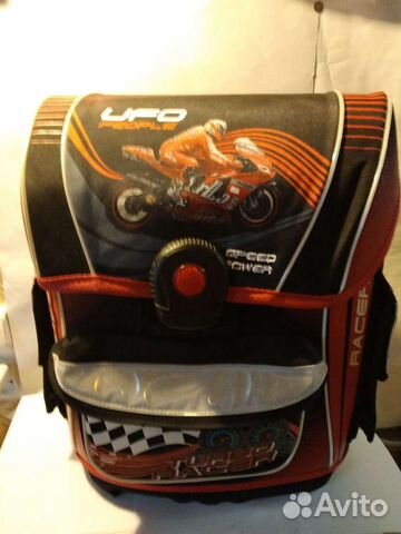 Ранец каркасный школьный новый Мотогонки
