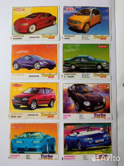 Вкладыши Turbo Super 7+8серия без повторов