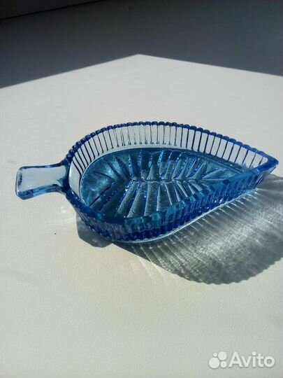 Листики розетки для варенья цветное стекло СССР