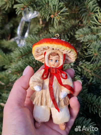 Елочная игрушка. Девочка Мухоморчик