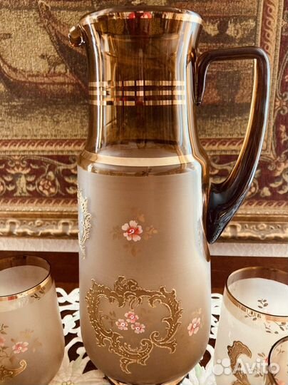 Кувшин + 6 стаканов Чехословакия