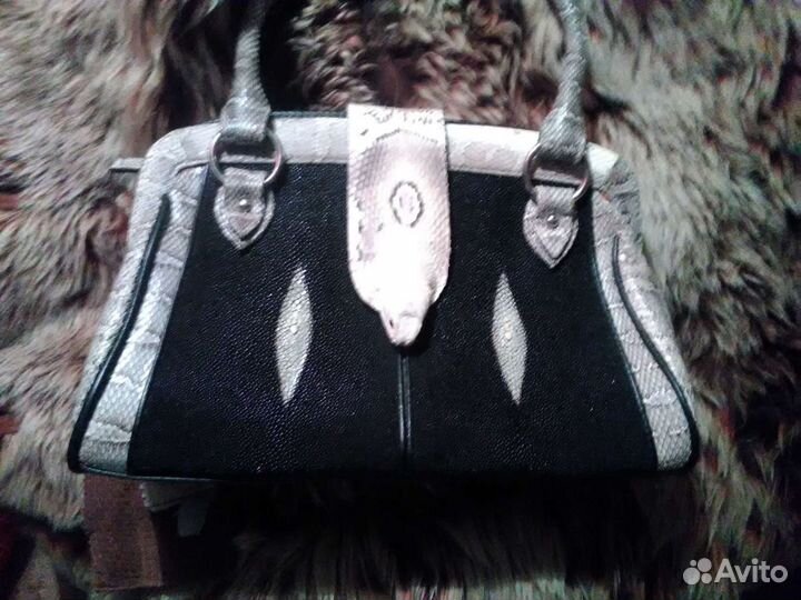 Сумка из ската и змеиной кожи