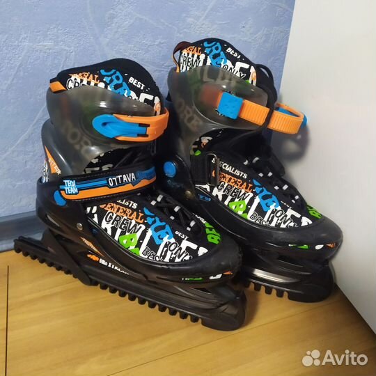 Коньки+сумка+чехлы на лезвия