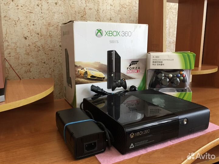 Xbox 360 slim E/500GB/В хорошем состоянии/19 Игр