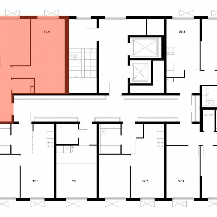 3-к. квартира, 89,6 м², 16/16 эт.