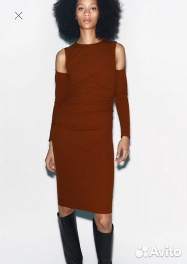Платье zara миди с вырезами новое