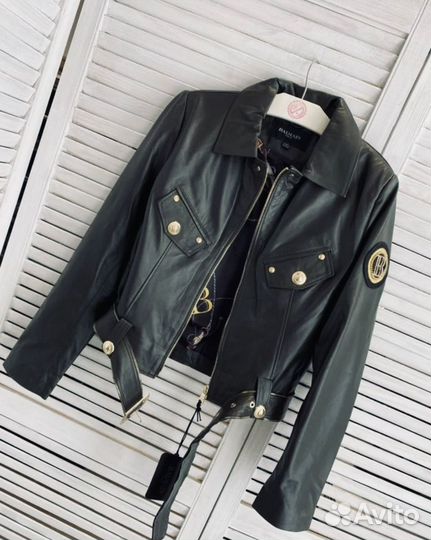 Кожаная куртка balmain