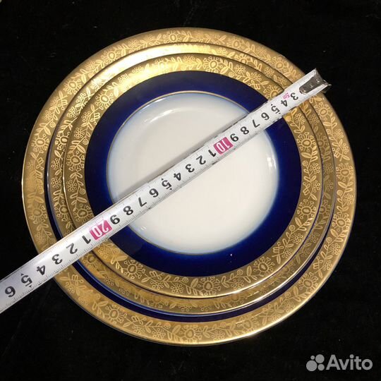 Чайная пара с тарелками кобальт лфз