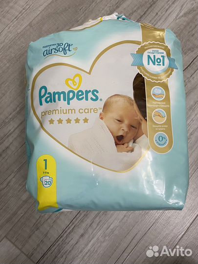 Подгузники pampers от 2-5 кг,19 шт