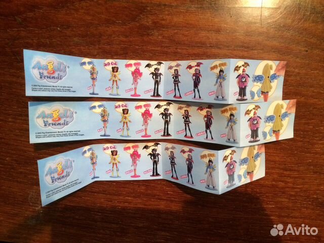 Вкладыши к фигуркам Друзья Ангелов