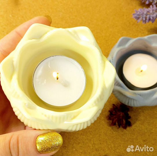 Силиконовая фoрма молд Подсвечник лотос