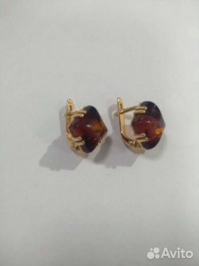 Янтарные серьги