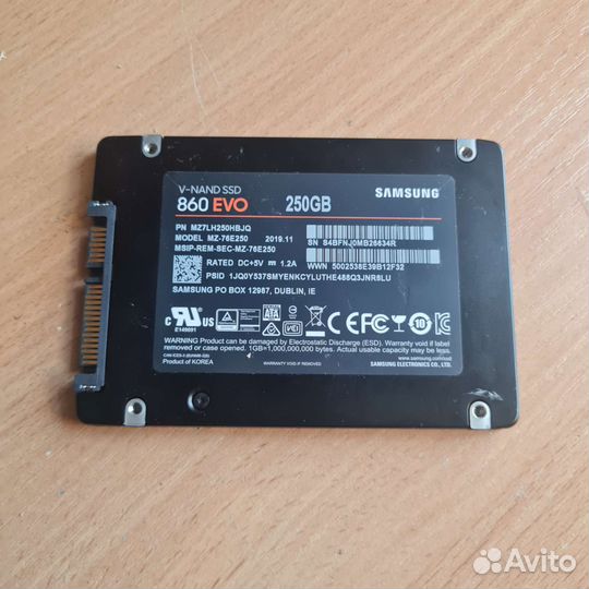 Ssd samsung 860 evo 250gb /обмен