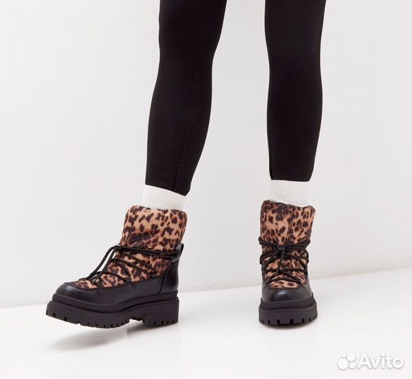Дутики женские леопард