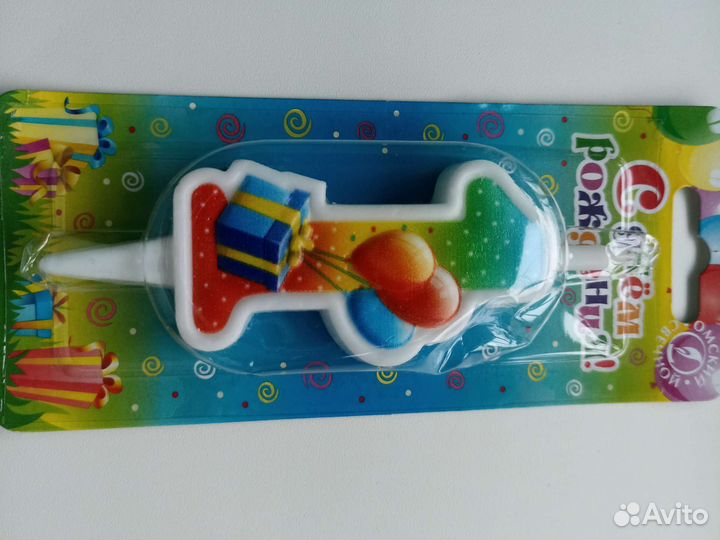 Свеча для торта, цифра 1,новая