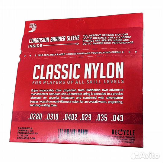 Нейлоновые струны для гитары D'addario EJ27N