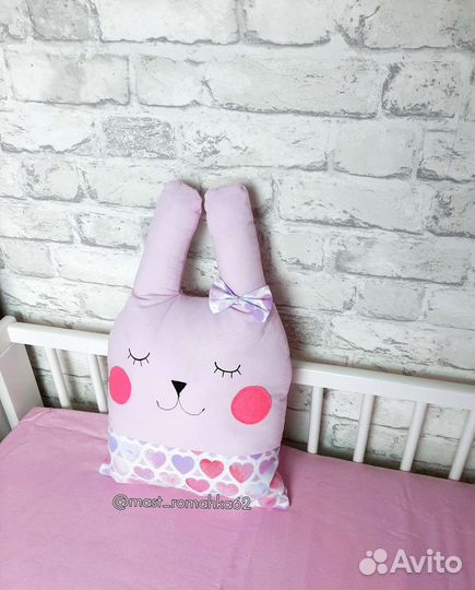 Бортики в кроватку, подушка зайка единорог облачко