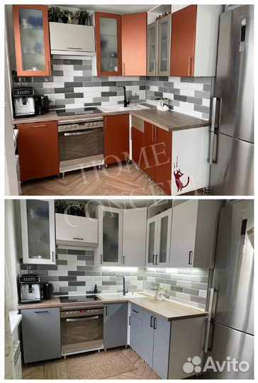 Реставрация кухонных фасадов Перекраска