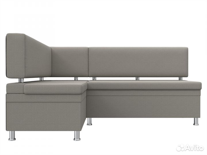 Диван кухонный угловой Стайл левый угол, рогожка, амур бежевый