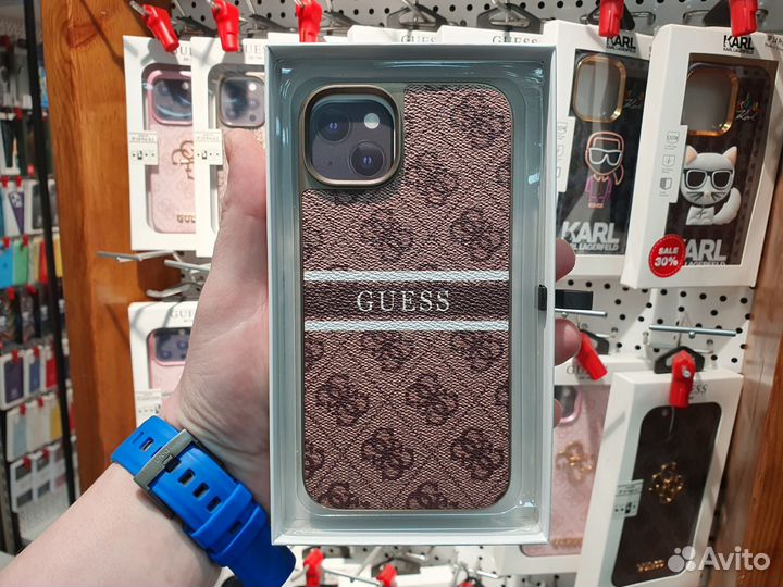 Чехол guess Brown для iPhone 14 Plus